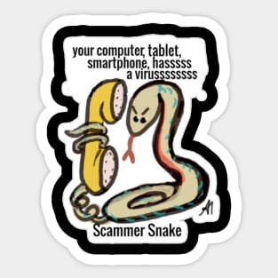 Tech support scammer snake is trying to scam you Sticker